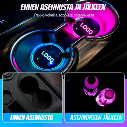 LoisteKuppi – 7-värinen LED-valotyyny auton mukitelineeseen